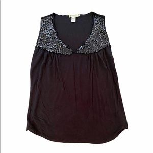 Black Jersey Tank with button detail (M)